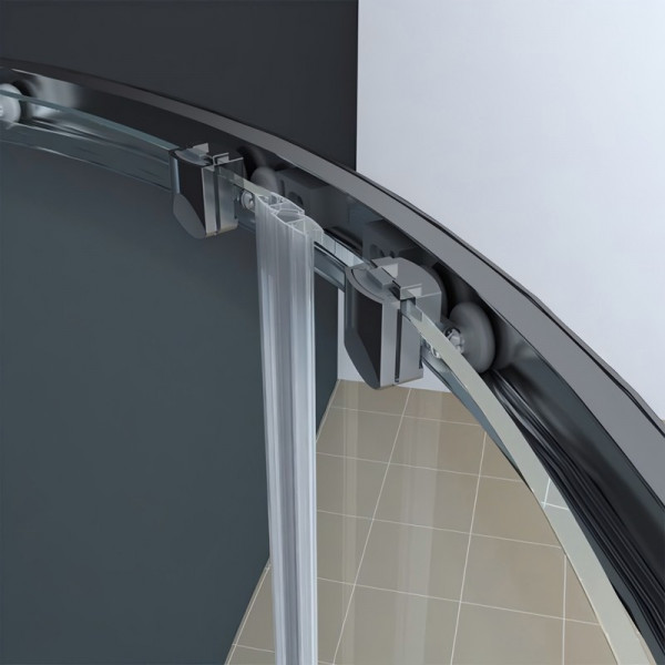 Душова кабіна без піддону Koer SR SC04-90x90x195-TR-07 прозоре скло Easy Clean 5мм, графіт (KR5362)