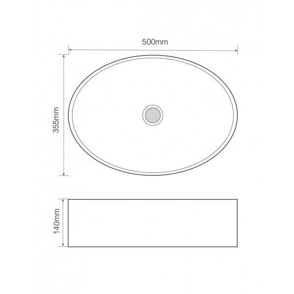 Раковина накладна Mixxus Premium BEVEL-0106 500х355х140mm (MP6546)