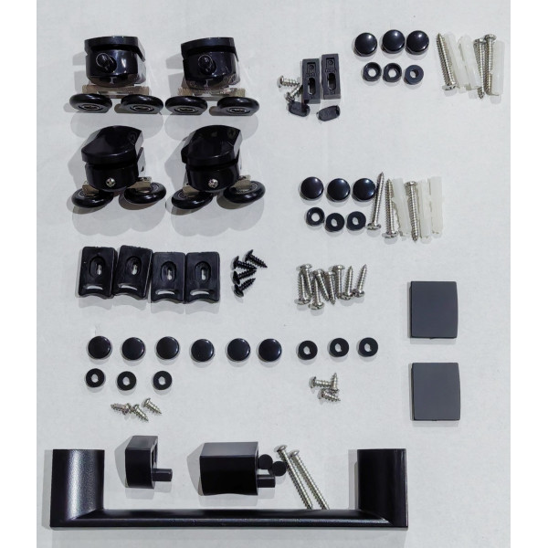 Двері в нішу Mixxus Premium DIVERSE SD01-140x185-TR Black прозоре скло 5мм (MI6878)