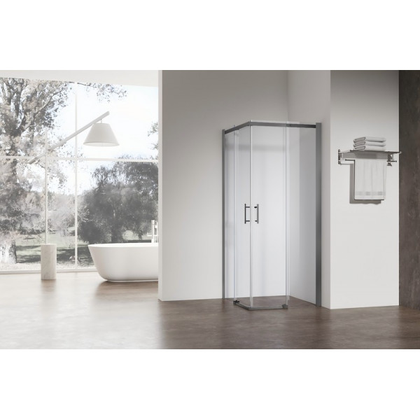 Душова кабіна без піддону Koer SR SC03-90x90x200-TR-07 прозоре скло Easy Clean 6мм, графіт (KR5359)