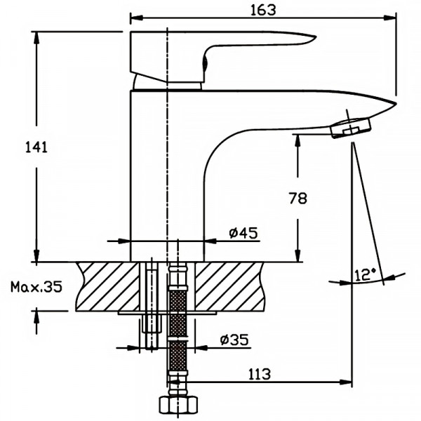 Змішувач для умивальника Haiba Columbia 001 (HB0038)