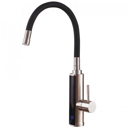 Водонагрівач 3,3 kW проточний, нержавіюча сталь, з індикатором температури, рефлекторний вилив, на мийку MIXXUS Electra 470-EF (колір чорний) (MX0773)