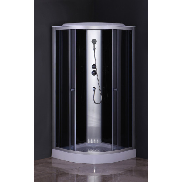 Бокс душовий без гідромасажу Mixxus STRONG SB02-90x90x215-GR SATIN з низьким піддоном (MI6887)