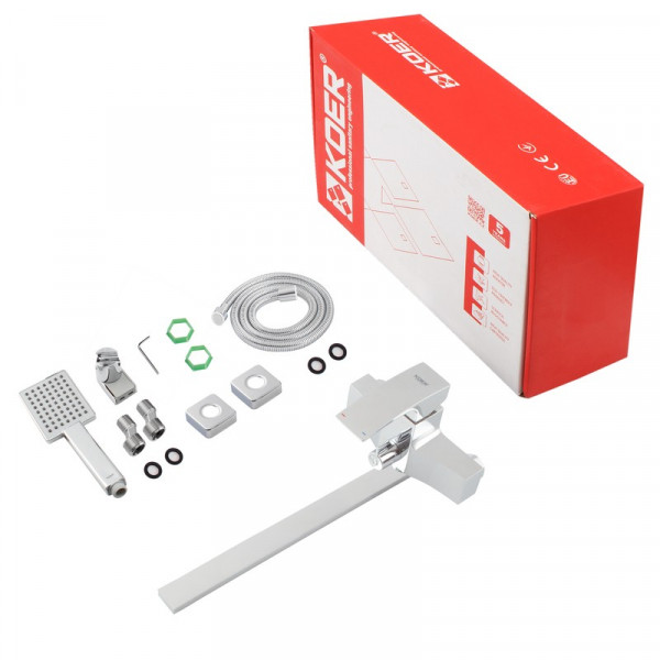 Змішувач для ванни з довгим виливом Koer KB-42007-01 (Колір хром) (KR3456)