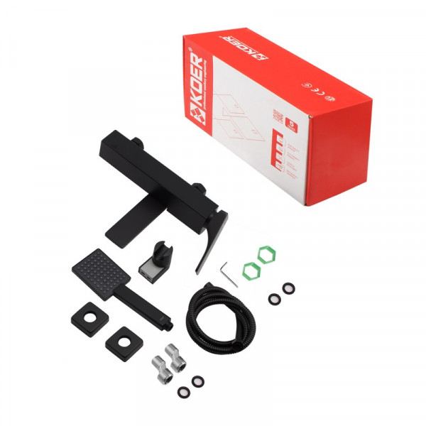 Змішувач для ванни з коротким виливом Koer KB-41010-05 (Колір чорний) (KR3485)