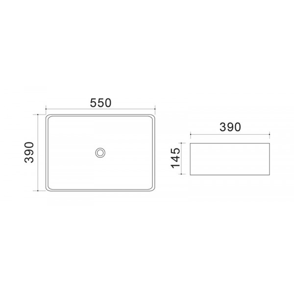 Раковина накладна Mixxus Premium QUADRO-0108 GRAY 550x390x145mm (MP6652)