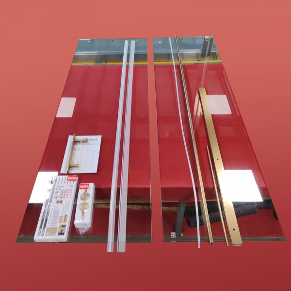Двері в нішу Koer SR SD01-120x200-TR-12 прозоре скло Easy Clean 8мм, матове золото (KR5377)