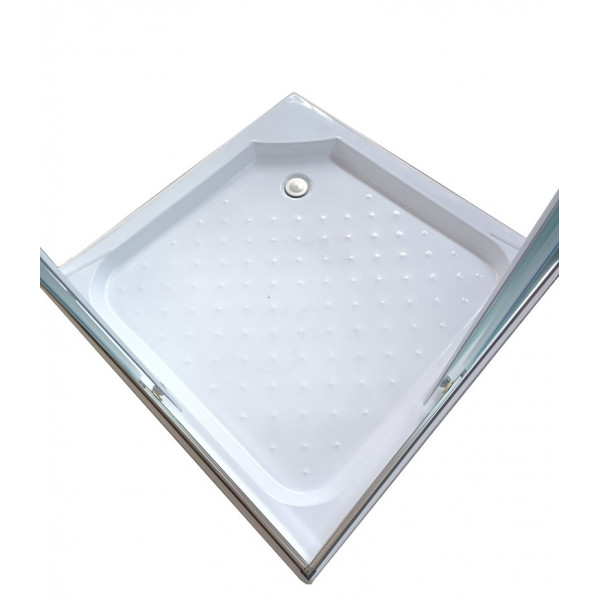 Душова кабіна з низьким піддоном Mixxus CUBIC SCT01-100x100x195-FB CHROME матове скло 4мм (MI6904)