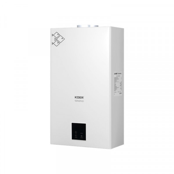 Газова колонка KOER KWH.G0210 WHITE димохідна з модуляцієй 10 л/хв, колір білий (KR5556)