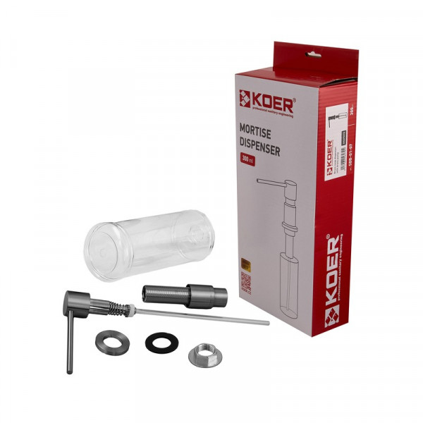 Дозатор для мийного засобу врізний Koer SDB-01-07 300 мл (колір графіт) (KR5627)