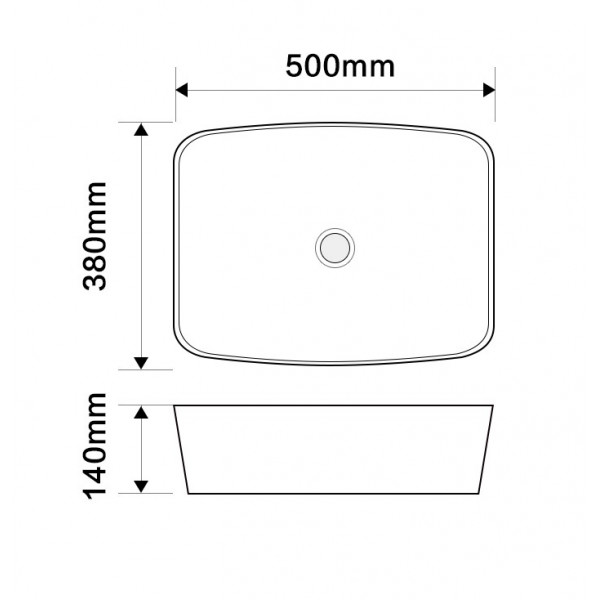 Раковина накладна Mixxus Premium DIVERSE-0109 EDGE GOLD 500х380х140mm (MP6548)