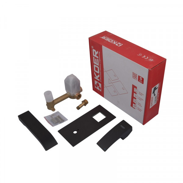 Змішувач для умивальника Koer KB-16007-05 вбудований (Колір чорний) (KR3451)