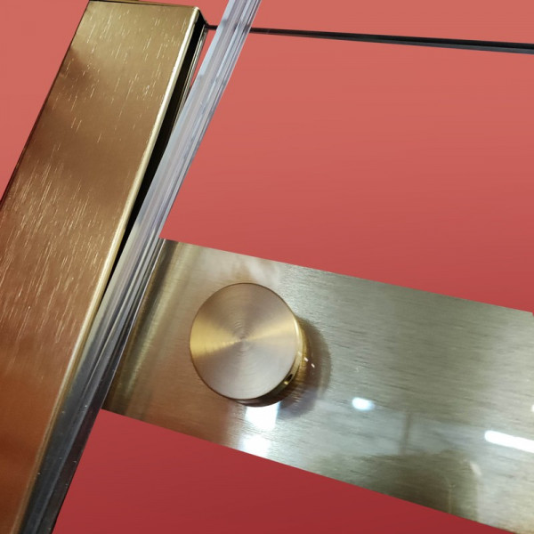 Двері в нішу Koer SR SD01-120x200-TR-12 прозоре скло Easy Clean 8мм, матове золото (KR5377)