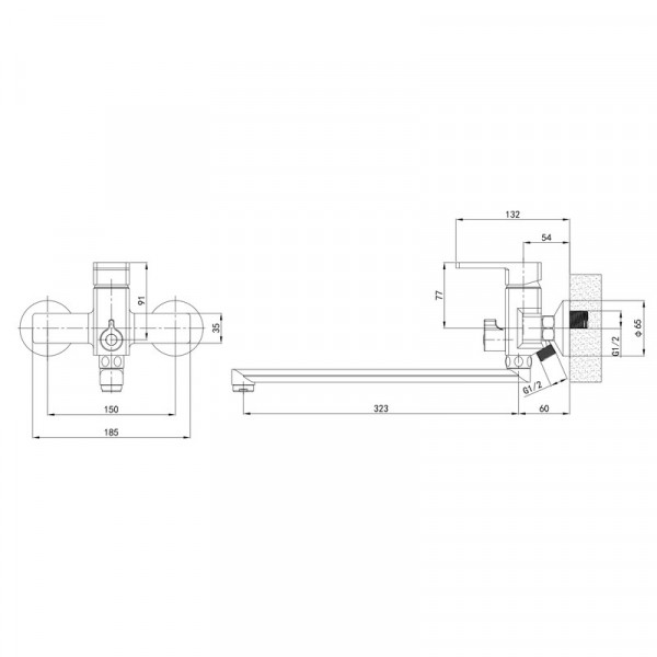 Змішувач для ванни Mixxus Premium LOREN 006 EURO (MI6799)