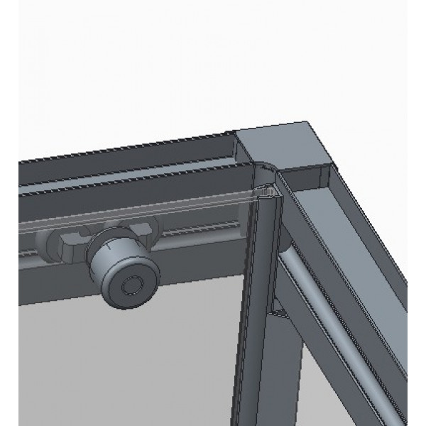 Бічна стінка до кабіни Koer SR SW05-90x200-TR-01 прозоре скло Easy Clean 6мм, хром (KR5407)