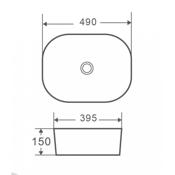 Умивальник накладний керамічний Mixxus Premium Diverse-0101 490x395x150mm (MP6484)