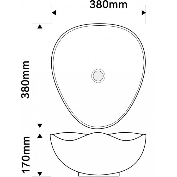 Раковина накладна Mixxus Premium WAVE-0103 MARBLE 380х380х170mm (MP6532)