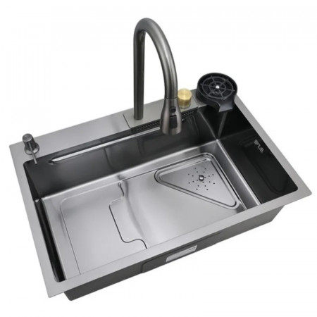 Мийка Mixxus Premium MH7246-SET-01 Nano-Black з вбудованим змішувачем (MX1696)