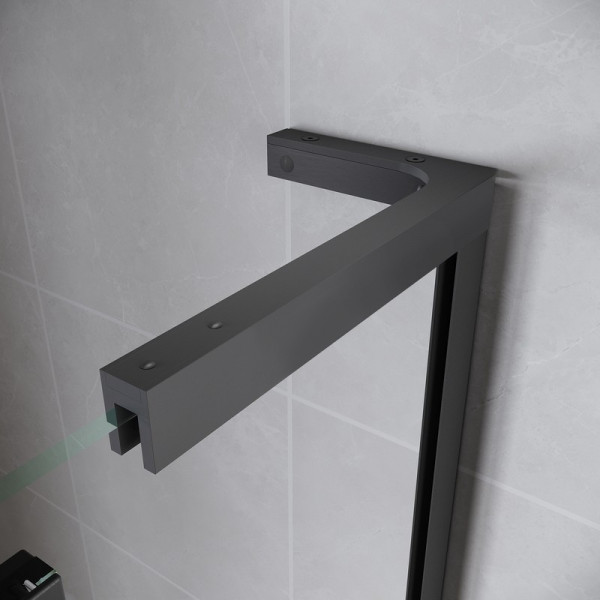 Двері у нішу Walk-In розсувні Koer SR SD07-120x200-R-TR-07 прозоре скло Easy Clean 8мм Графіт (KR5775)