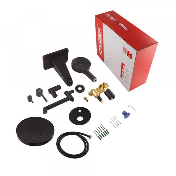 Вбудована душова система Koer KB-66029-05 3 функції Колір чорний (KR5492)