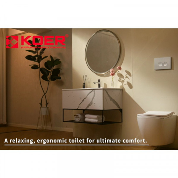 Унітаз підвісний ергономічний Koer TT-0101-T3 520x360x360mm система змиву TORNADO 3.0 (KR5615)