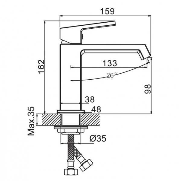 Змішувач для умивальника HAIBA GAUDI 001 (HB9581)