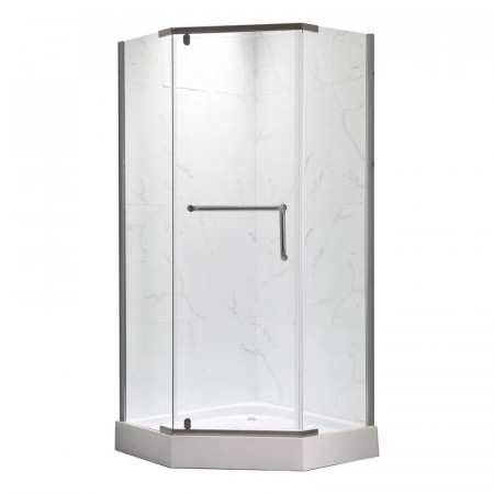 Душова кабіна з низьким піддоном Mixxus LINES SCT01-90x90x198-TR Graphite NEW прозоре скло 6мм (MI8429)