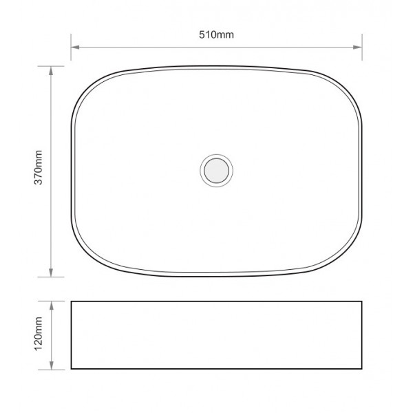 Раковина накладна Mixxus Premium BEVEL-0103 BLACK 510х370х120mm (MP6520)