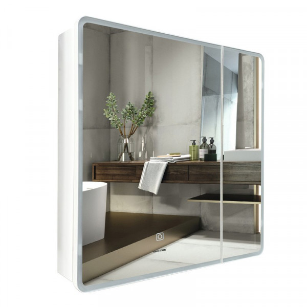 Дзеркальна шафка Mixxus Premium Olivary CM01-70x70x13 з LED Touch, димером, регулятором яскравості (MI8295)