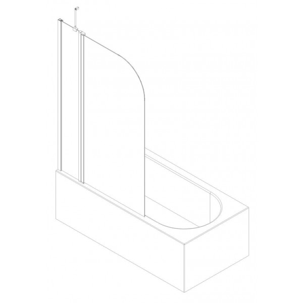 Шторки скляні на ванну Koer SR BS03-95x140-TR-01 прозоре скло 6мм, хром (KR5402)