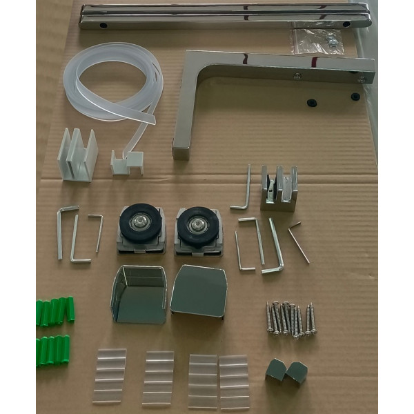 Двері у нішу Walk-In розсувні Koer SR SD07-120x200-L-TR-01 прозоре скло Easy Clean 8мм Хром (KR5686)