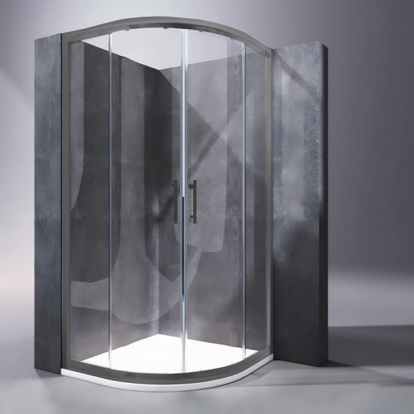 Душова кабіна без піддону Koer SR SC04-90x90x195-TR-07 прозоре скло Easy Clean 5мм, графіт (KR5362)
