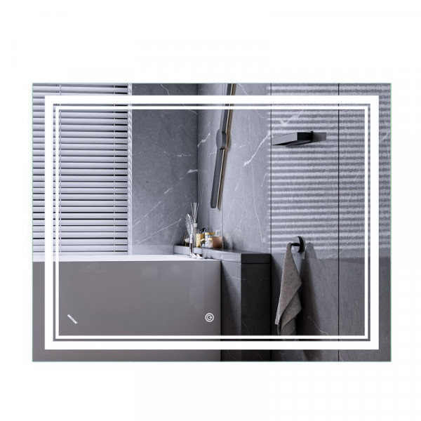 Дзеркало Mixxus Premium QUADRO MR20-90x70-Reverse з Led Touch, Anti-fog, димером, регулятором яскравості (MP6621)