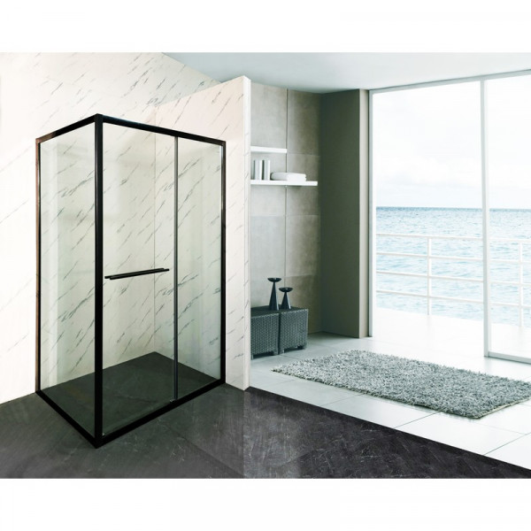 Душова кабіна без піддону Mixxus Premium Quadro SC01-120x80x195-TR Black прозоре скло 6мм (MI8293)