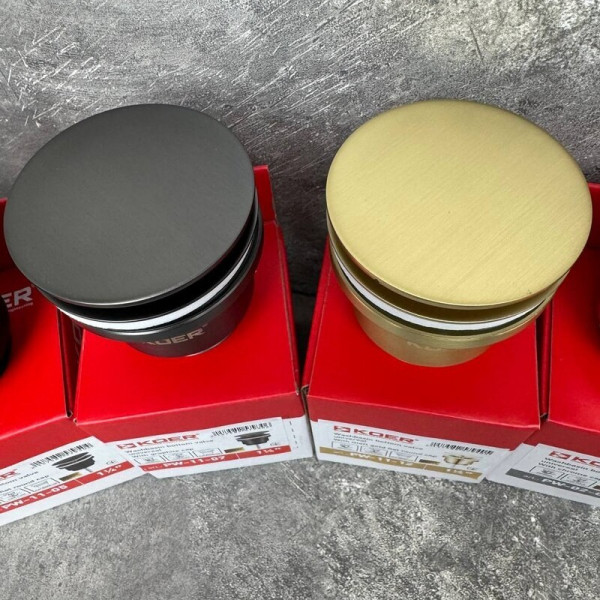 Донний клапан для раковини Koer PW-11-12 1 1/4''  універсальний (з/без перел) СLICK-СLACK (Колір зол.мат) (KR5794)