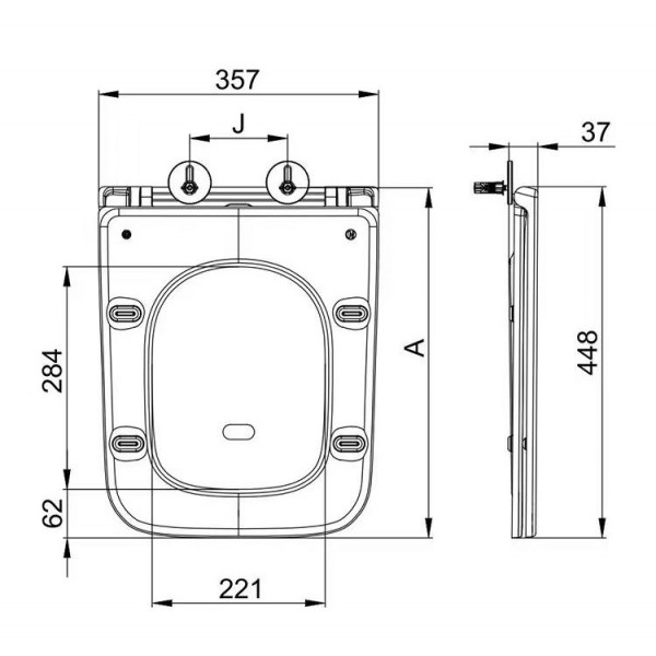 Сидіння-кришка для унітазу Mixxus Premium SEAT COVER QUADRO-DIVERSE-2001 з мікроліфтом 448х357х37mm (MP6612)