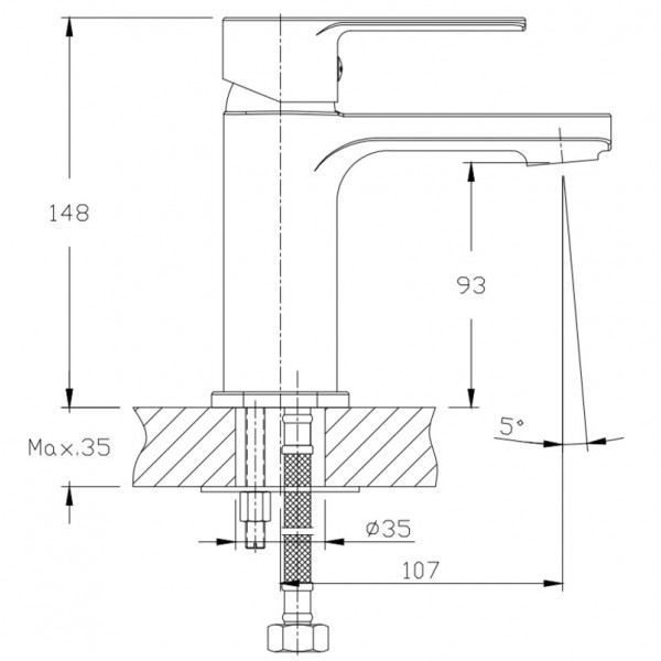 Змішувач для умивальника Haiba Kubus 001 (HB0792)