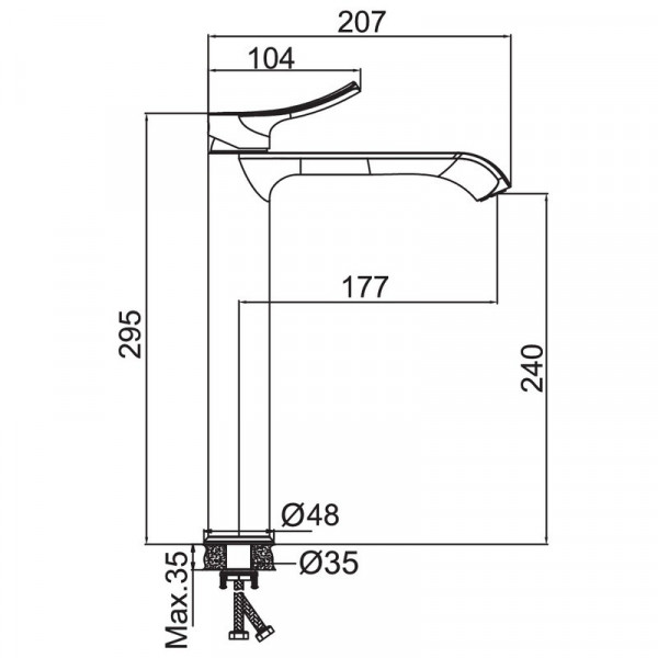 Змішувач для умивальника HAIBA BOLERO 001 HIGH (HB9575)