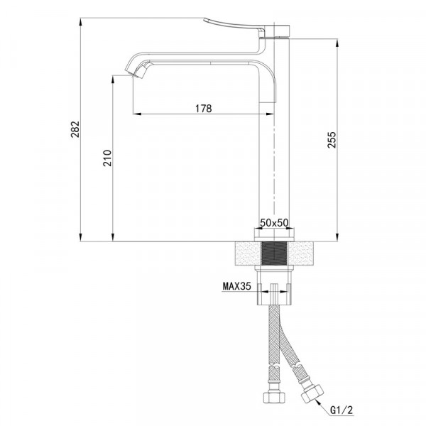 Змішувач для умивальника Mixxus Premium DALI 001 NUT HIGH (MI6745)