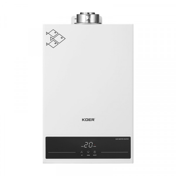 Газова колонка KOER KWH.G0312 TURBO WHITE турбована 12 л/хв, колір білий (KR5557)