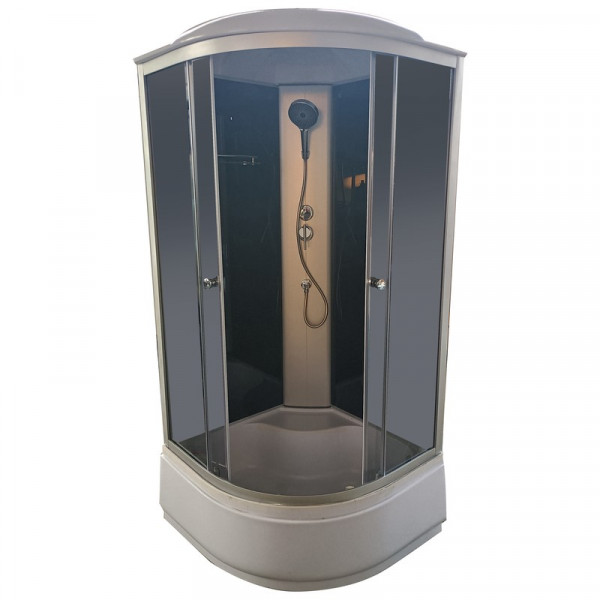 Бокс душовий без гідромасажу Mixxus STRONG SB01-90x90x215-GR SATIN з високим піддоном (MI6885)