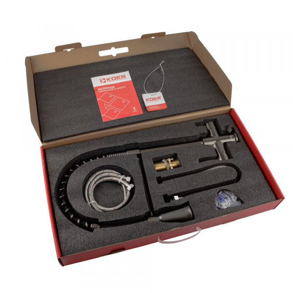 Змішувач для кухні Koer KB-72025-07 з виходом для питної води (вилив - пружина) (KR5016)