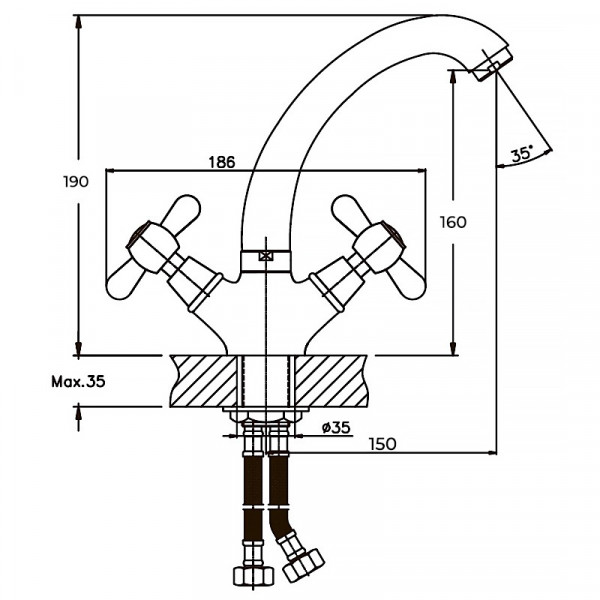 Змішувач для умивальника Haiba Dominox 272 (HB0080)