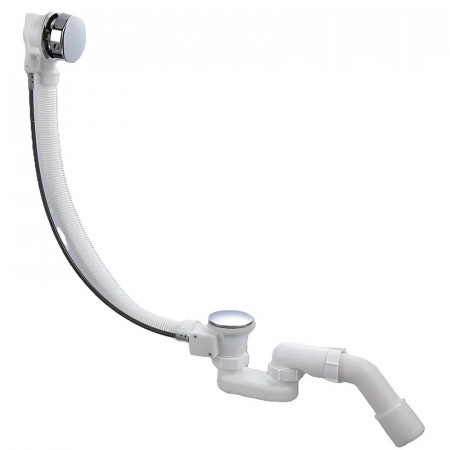 Сифон для ванни Koer BD-04-01 напівавтоматичний з переливом, без ревізії (Колір хром) 1 1/2'' (KR5442)