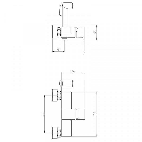 Змішувач для гігієнічного душу Mixxus Trinity 024 (MI6272)