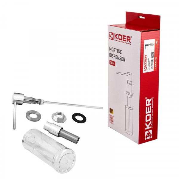 Дозатор для мийного засобу врізний Koer SDB-03-07 300 мл (колір графіт) (KR5634)