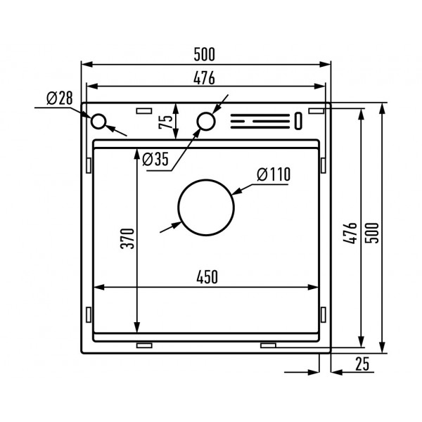 Мийка Mixxus MH5050-SK Nano-Black з н.ст.зі сходинкою для сушарки, з підст.під ножі(графіт) (MX1940)