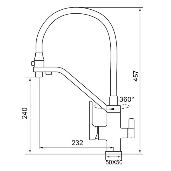 Змішувач для кухні Koer KB-72009-01 з виходом для питної води (KR5006)