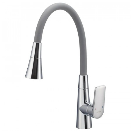 Змішувач для кухні Mixxus Premium Matis 011-T (NUT) Refl.Gray (Колір хром+силік.вилив сірий) (MI8267)