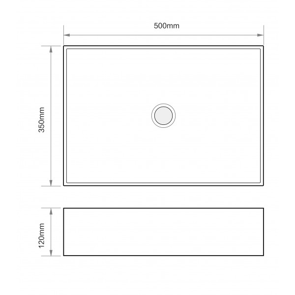 Раковина накладна Mixxus Premium QUADRO-0104 500х350х120mm (MP6515)